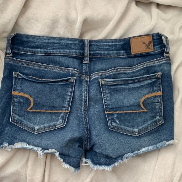 American Eagle Outfitters Ripped Blue Jean Shorts - Picture 6 of 6